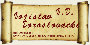 Vojislav Doroslovački vizit kartica